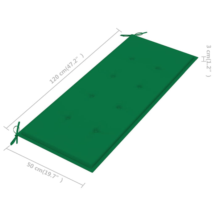 Tuinbankkussen 120x50x3 cm groen
