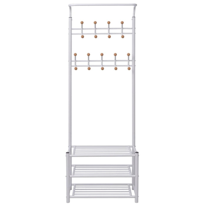 Kledingrek met schoenenopberger 68x32x182,5 cm wit