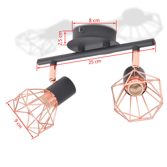 Plafondlamp met 2 filament LED-lampen 8 W