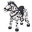 Speelgoedpaard staand XXL pluche zwart en wit