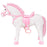 Speelgoedeenhoorn staand XXL pluche wit en roze