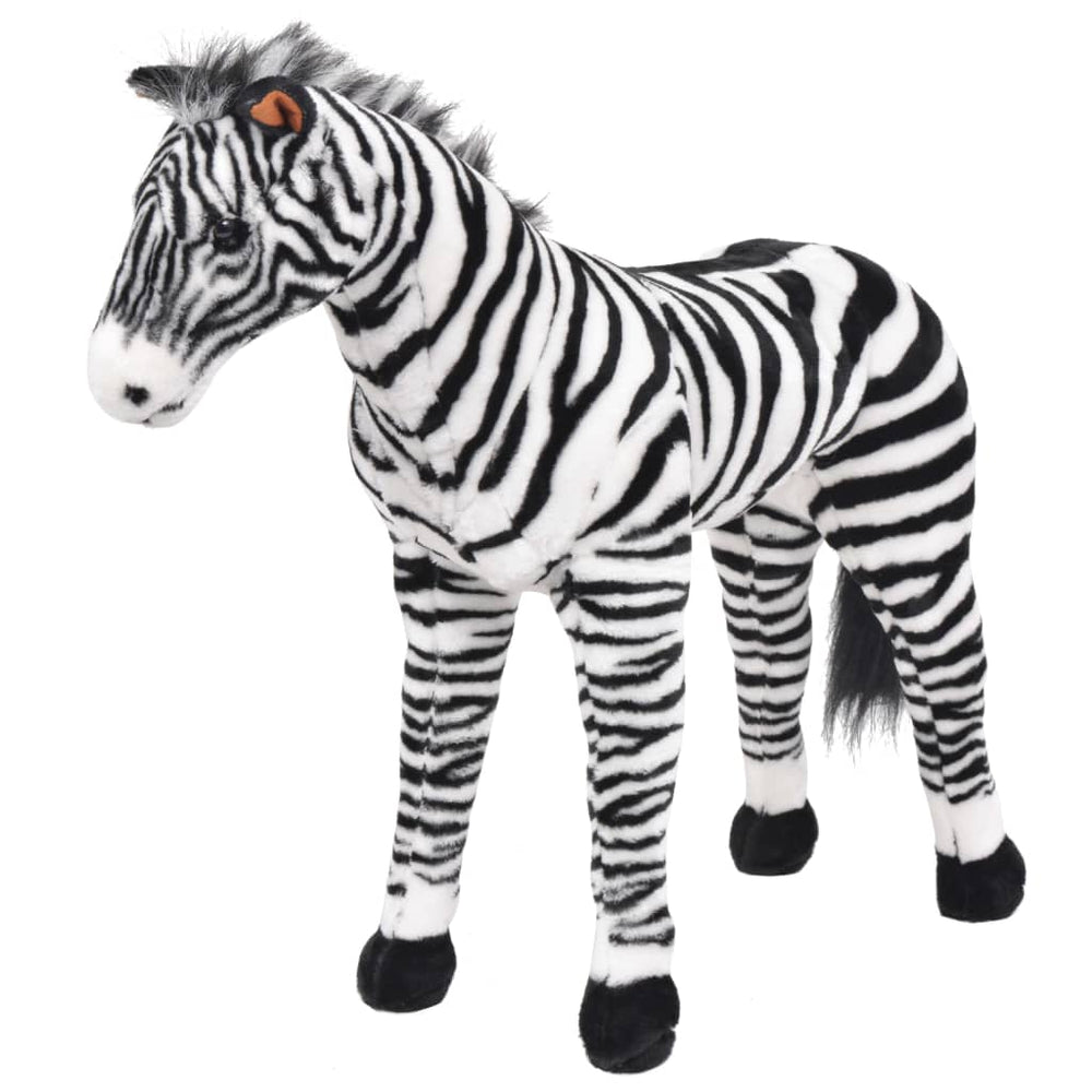 Speelgoedzebra staand XXL pluche zwart en wit