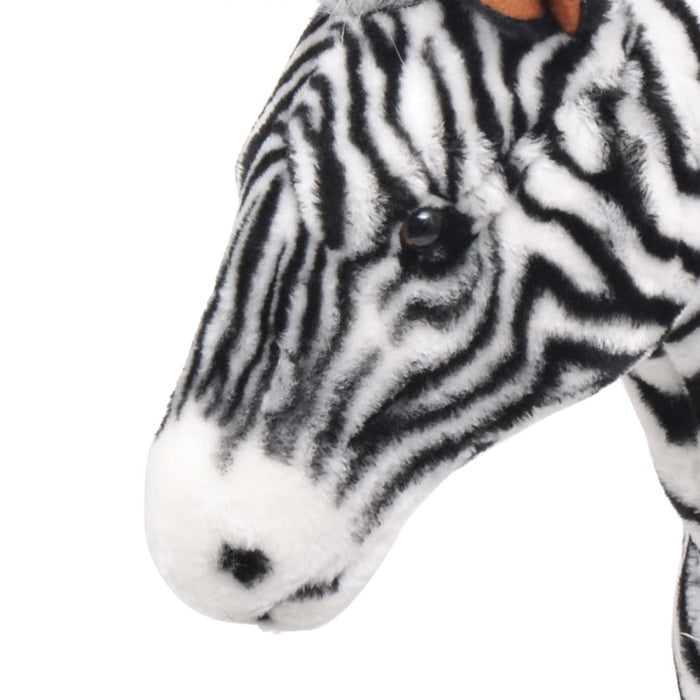 Speelgoedzebra staand XXL pluche zwart en wit