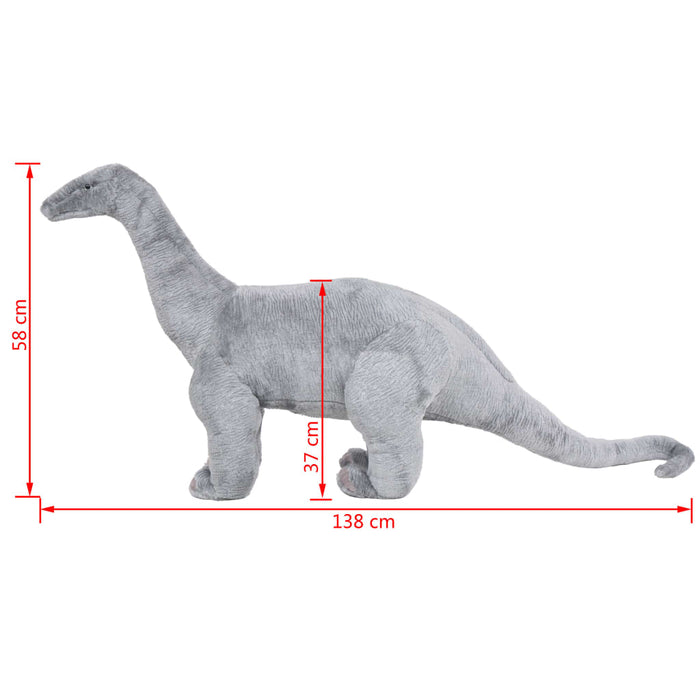 Speelgoeddinosaurus staand XXL pluche grijs