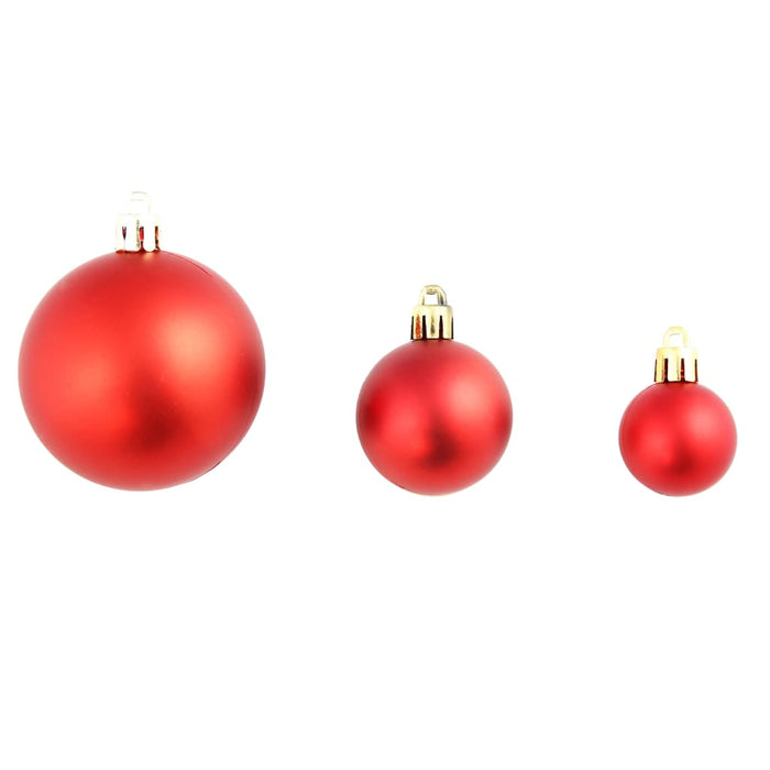 100-delige Kerstballenset 3/4/6 cm rood