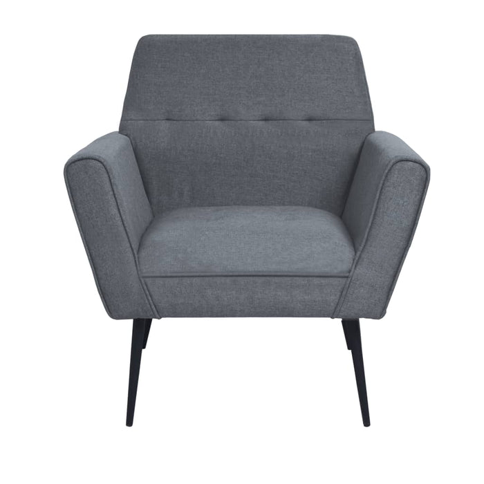 Fauteuil staal en stof lichtgrijs