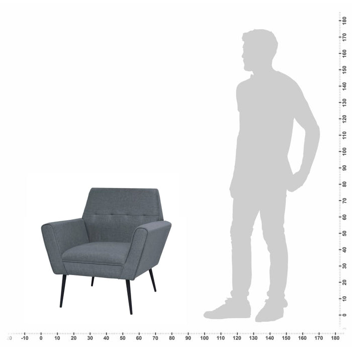 Fauteuil staal en stof lichtgrijs