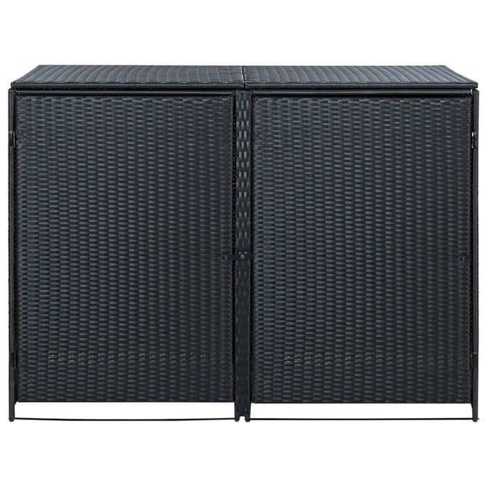 Containerberging dubbel 148x80x111 cm poly rattan zwart