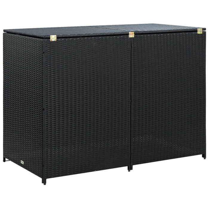 Containerberging dubbel 148x80x111 cm poly rattan zwart