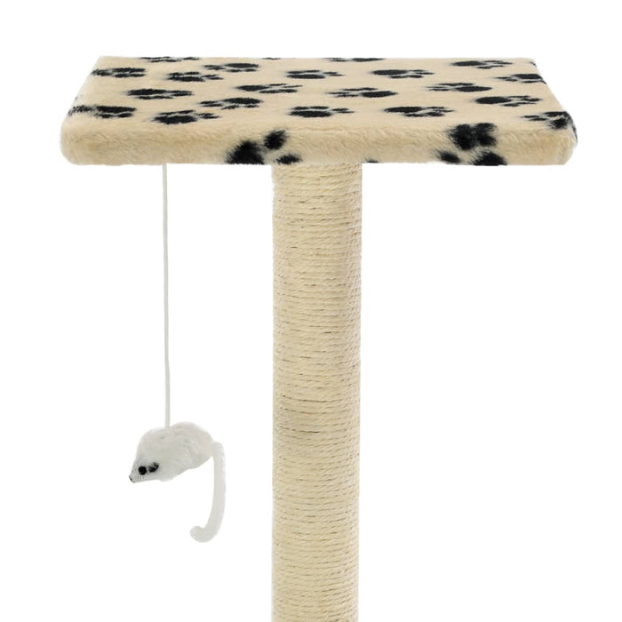 Kattenkrabpaal met sisal krabpalen 95 cm pootafdrukken beige