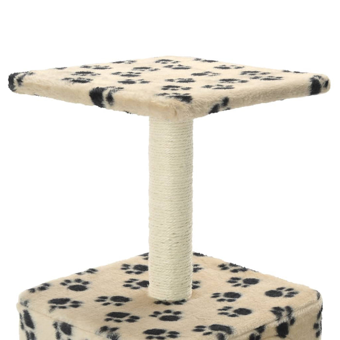 Kattenkrabpaal met sisal krabpaal 55 cm pootafdrukken beige