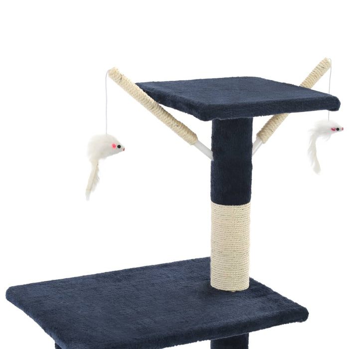 Kattenkrabpaal met sisal krabpalen 138 cm donkerblauw