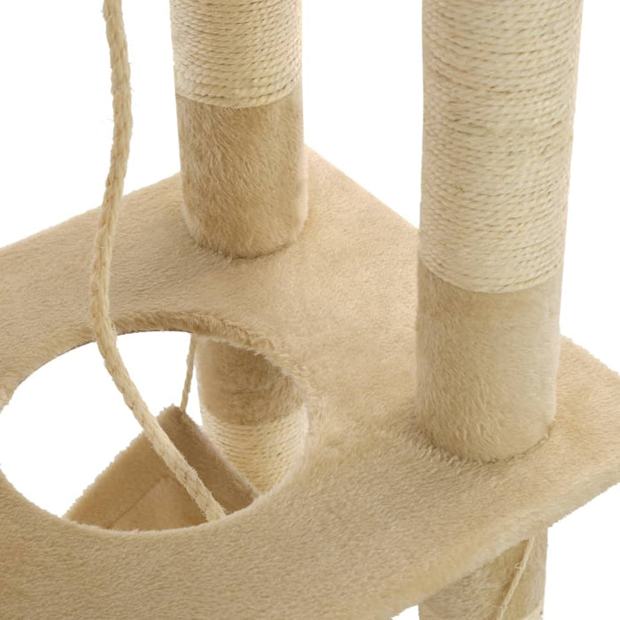 Kattenkrabpaal met sisal krabpalen 140 cm beige