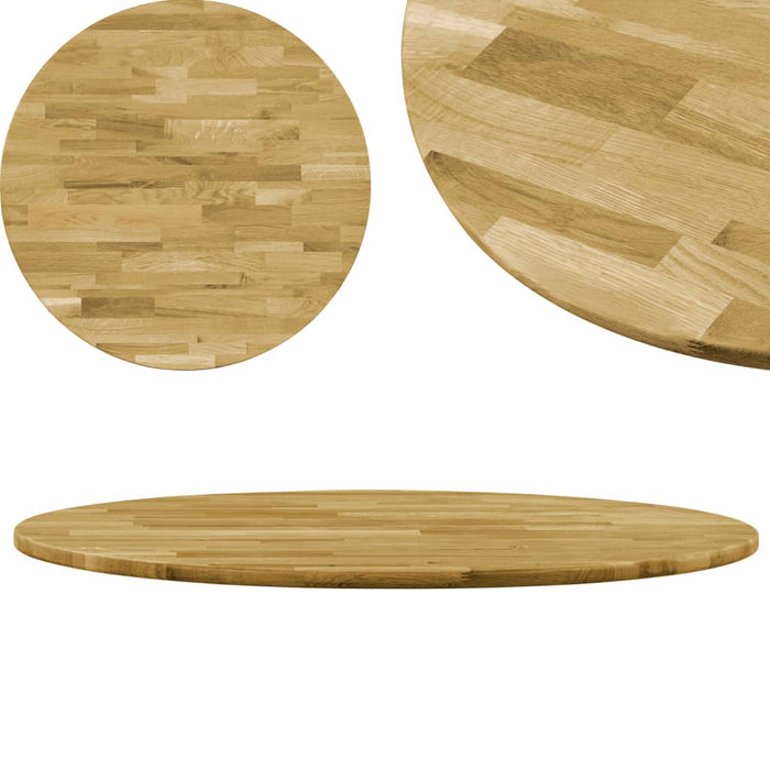 Tafelblad rond 23 mm 600 mm massief eikenhout