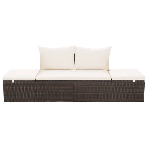 Tuinbed 195x60 cm poly rattan bruin