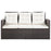 5-delige Loungeset met kussens poly rattan bruin