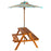 Kinderpicknicktafel met parasol 79x90x60 cm massief acaciahout