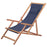 Strandstoel inklapbaar stof en houten frame blauw