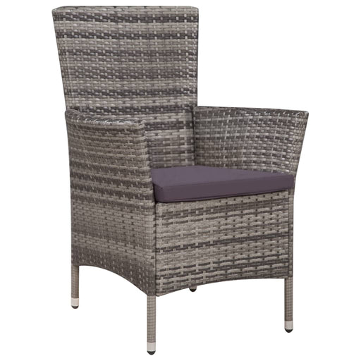 3-delige Bistroset poly rattan grijs