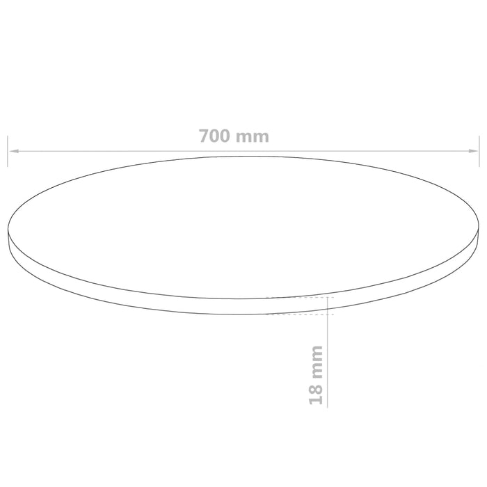 Tafelblad rond MDF 700x18 mm