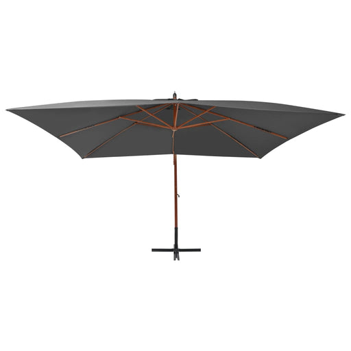 Zweefparasol met houten paal 400x300 cm antraciet