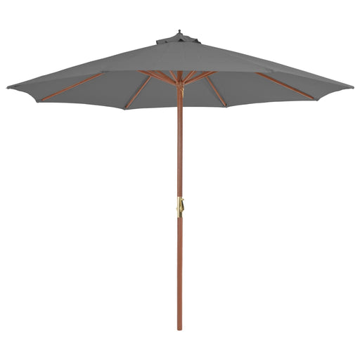 Parasol met houten paal 300 cm antraciet