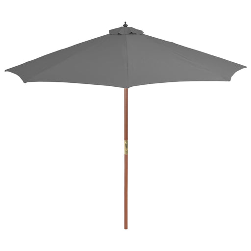 Parasol met houten paal 300 cm antraciet