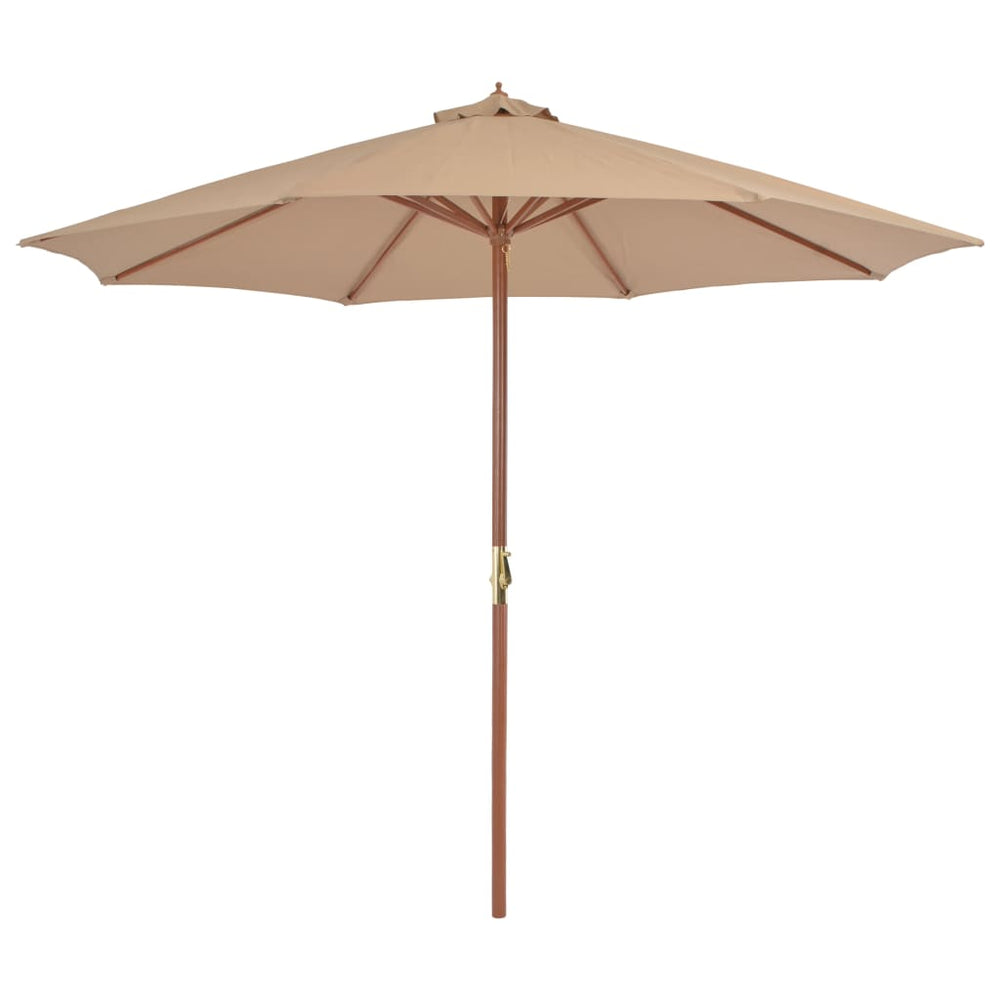 Parasol met houten paal 300 cm taupe