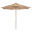 Parasol met houten paal 300 cm taupe