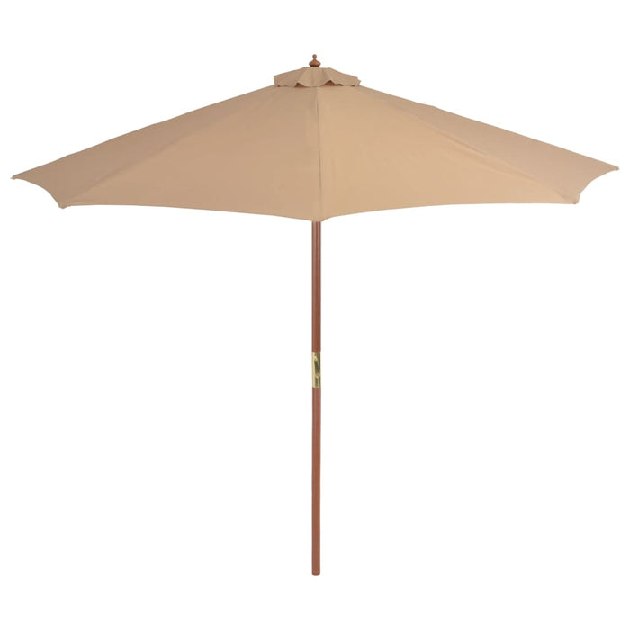 Parasol met houten paal 300 cm taupe