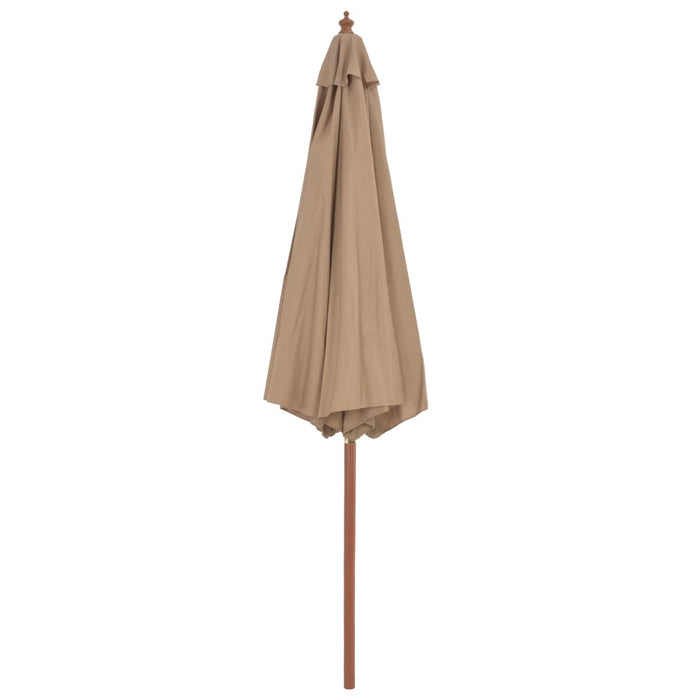 Parasol met houten paal 300 cm taupe