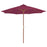 Parasol met houten paal 300 cm bordeauxrood