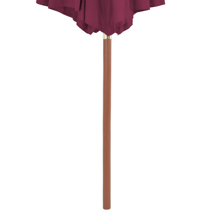 Parasol met houten paal 300 cm bordeauxrood