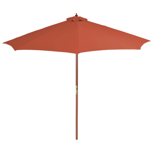 Parasol met houten paal 300 cm terracotta