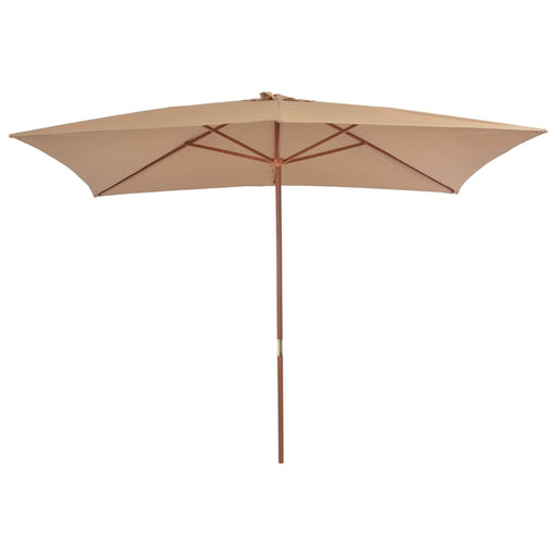 Parasol met houten paal 200x300 cm taupe