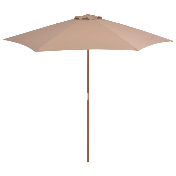 Parasol met houten paal 270 cm taupe