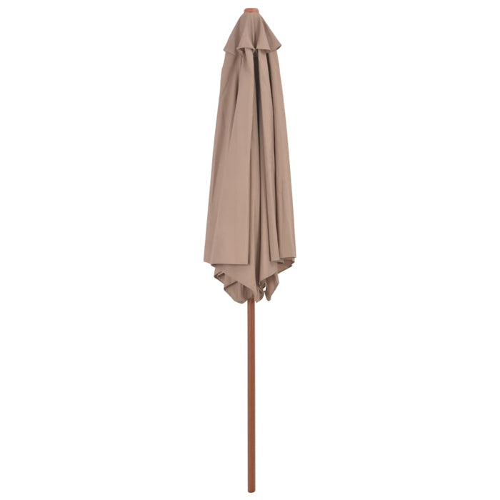 Parasol met houten paal 270 cm taupe