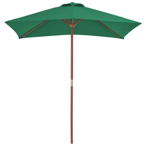 Parasol met houten paal 150x200 cm groen