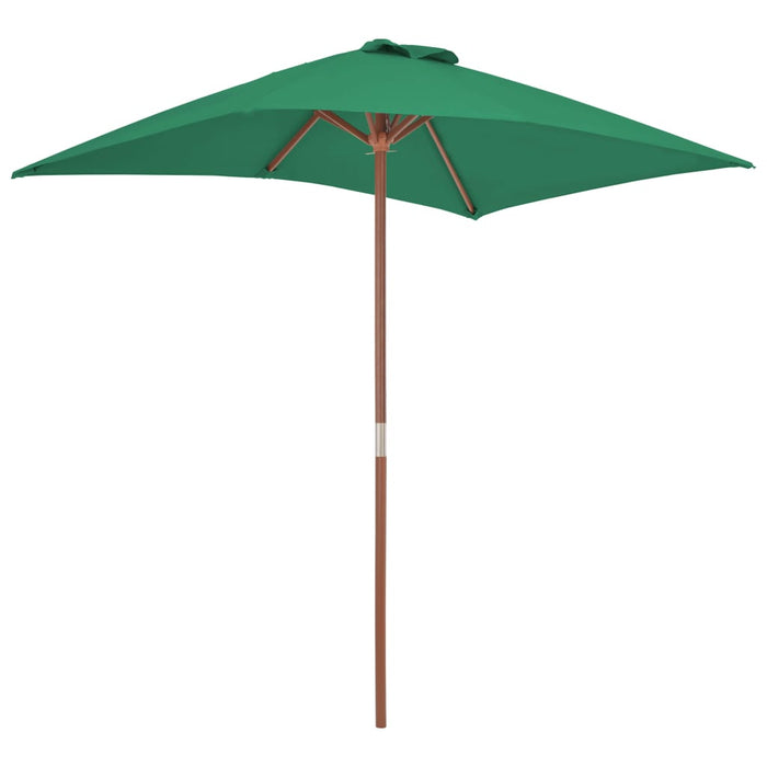 Parasol met houten paal 150x200 cm groen