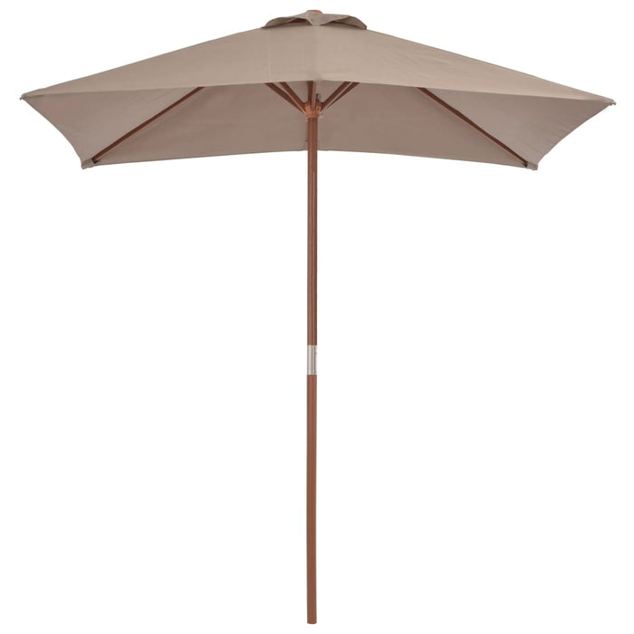 Parasol met houten paal 150x200 cm taupe