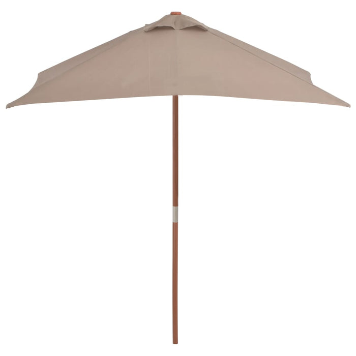 Parasol met houten paal 150x200 cm taupe