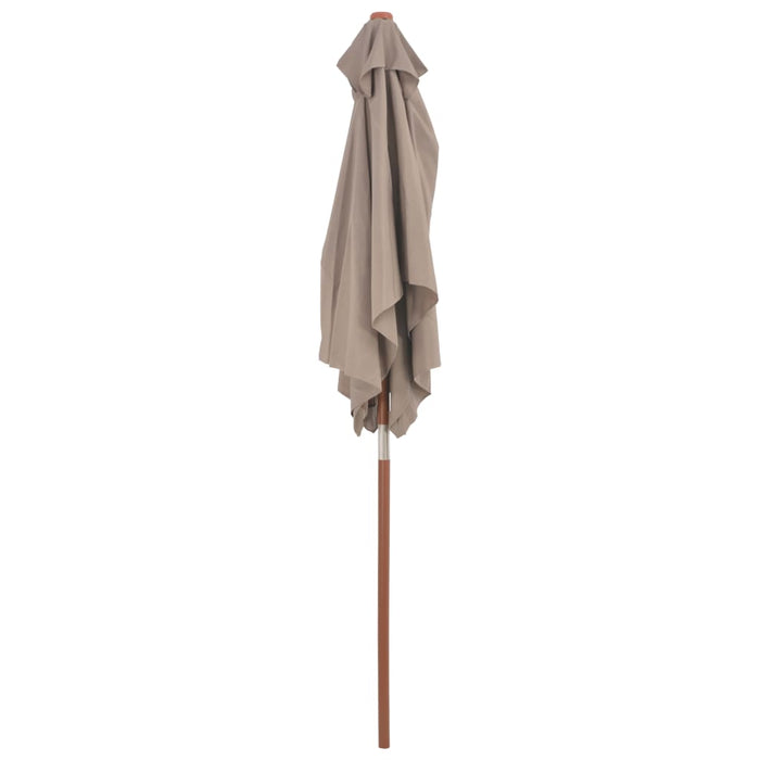 Parasol met houten paal 150x200 cm taupe