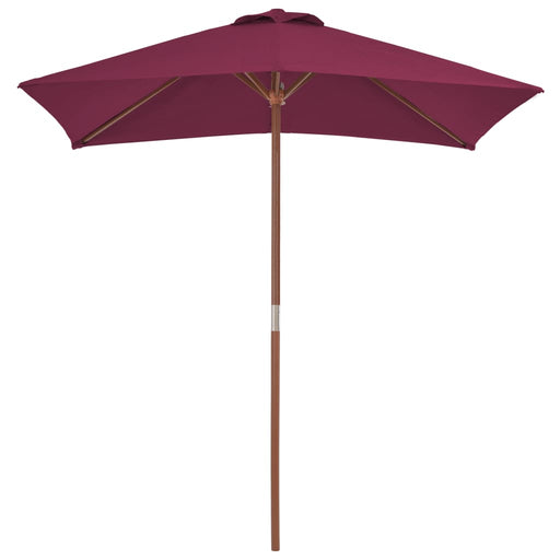 Parasol met houten paal 150x200 cm bordeauxrood