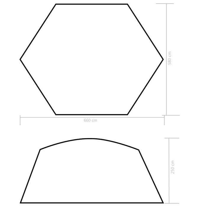 Zwembadtent 660x580x250 cm stof blauw