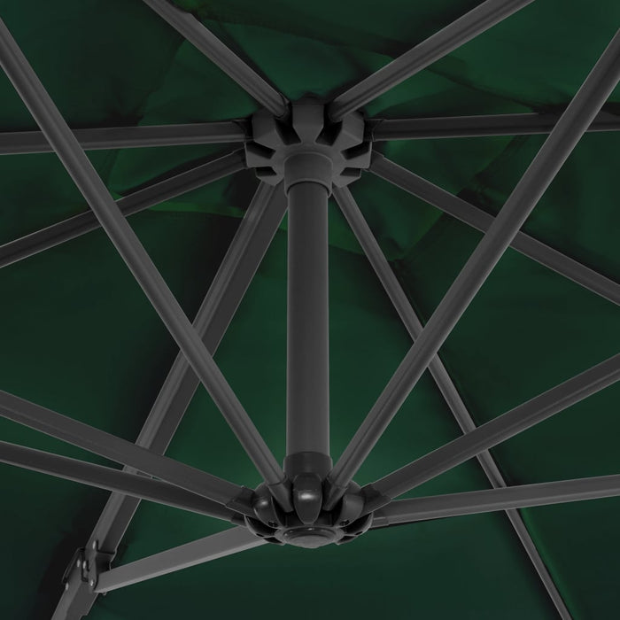 Zweefparasol met aluminium paal 250x250 cm groen