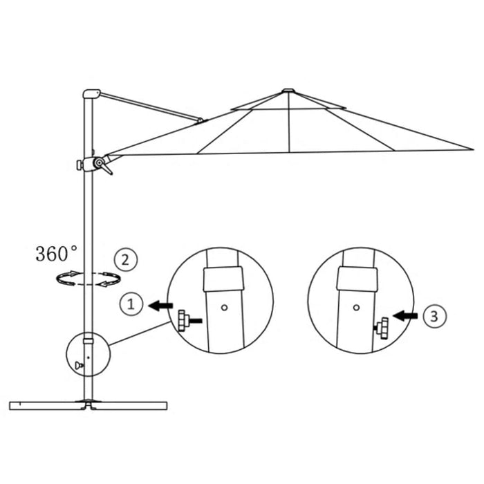 Zweefparasol met aluminium paal 250x250 cm groen