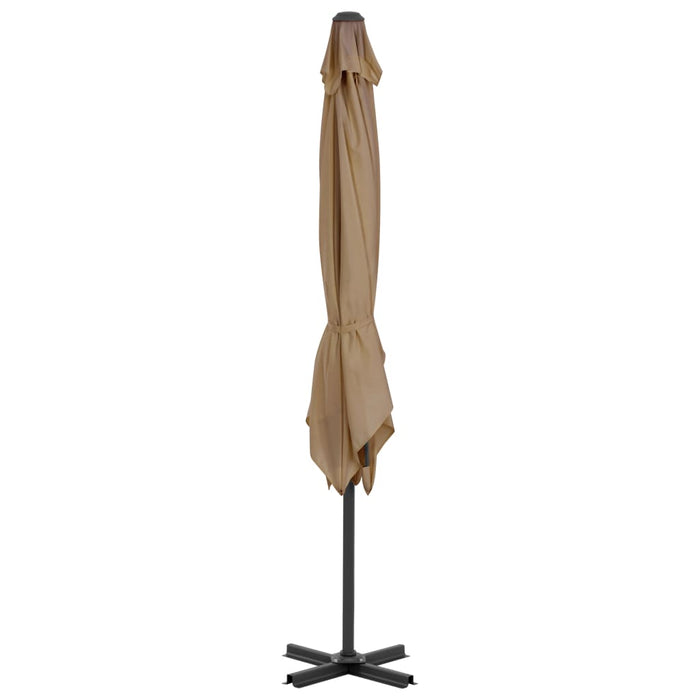 Zweefparasol met aluminium paal 250x250 cm taupe