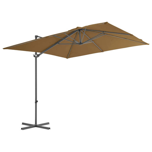 Zweefparasol met stalen paal 250x250 cm taupe