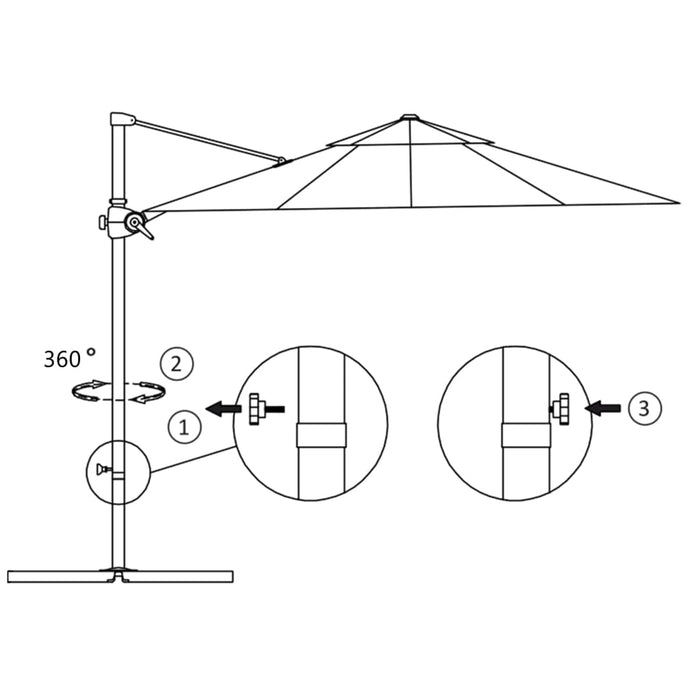 Zweefparasol met stalen paal 300 cm antraciet