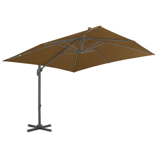 Zweefparasol met aluminium paal 300x300 cm taupe